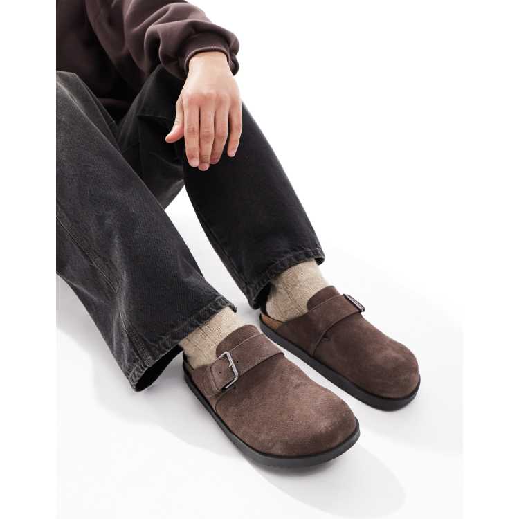【PORTERNA】Byder Bear Mules Pull&Bear slide on mules in brown | ASOS