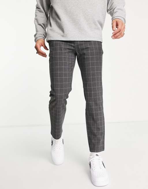 Dark grey hot sale checkered pants