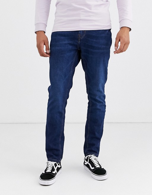 Pull&Bear slim comfort jeans in dark blue