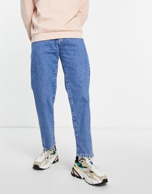 Pull&Bear slim dad fit jeans in blue - ASOS Price Checker