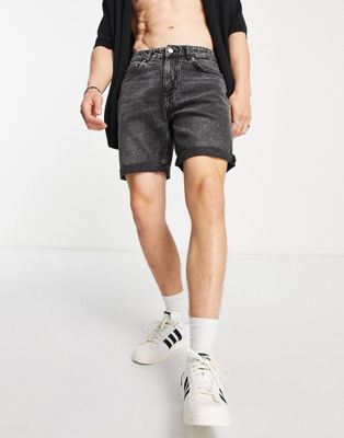 Pull&Bear slim denim shorts in grey - ASOS Price Checker