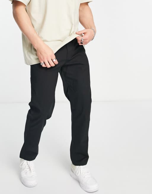 Pull Bear slim fit basic chinos in black