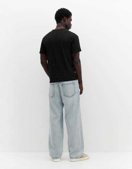 Pull&Bear Slim fit basic t-shirt in black, 2 of 7