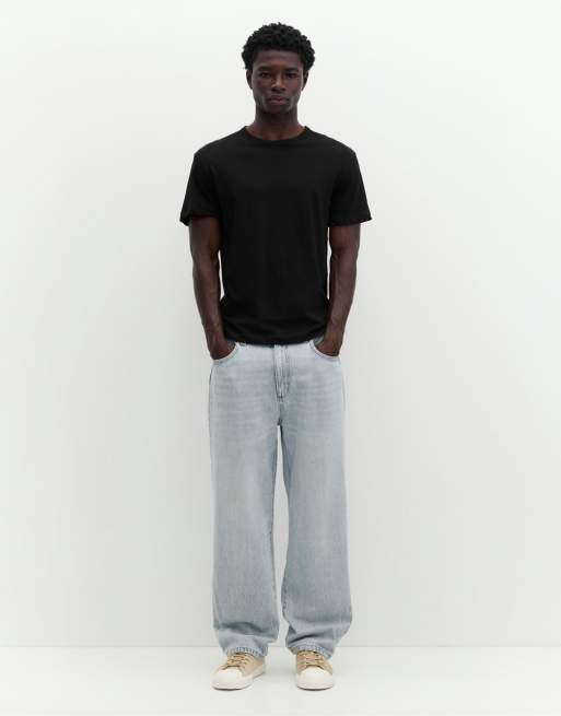 Pull&Bear Slim fit basic t-shirt in black, 4 of 7