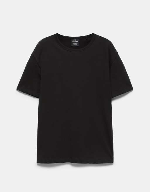 Pull&Bear Slim fit basic t-shirt in black, 5 of 7