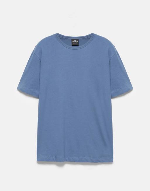 Pull&Bear Slim fit basic t-shirt in blue, 5 of 7