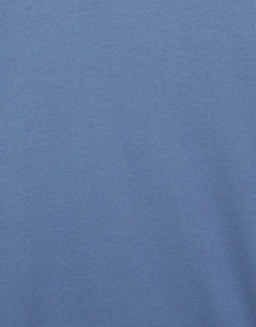 Pull&Bear Slim fit basic t-shirt in blue, 6 of 7