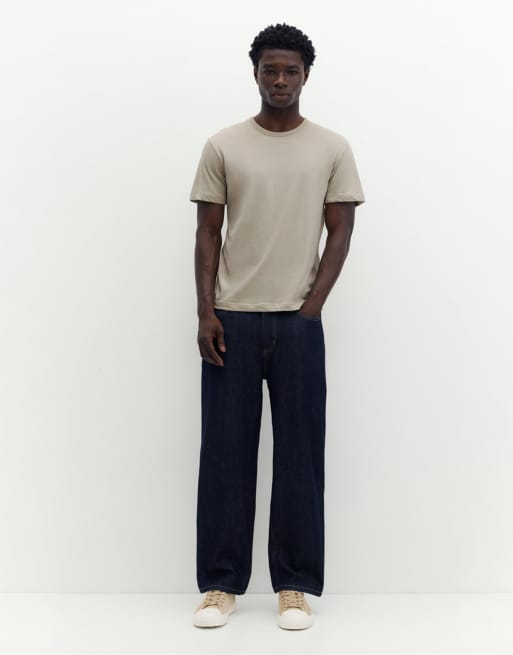 Pull&Bear Slim fit basic t-shirt in sand, 4 of 7