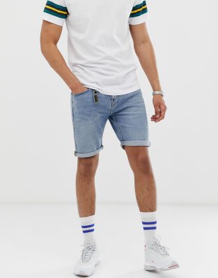 slim fit denim shorts