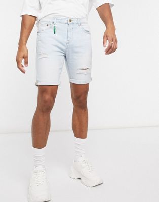 men's white jean shorts