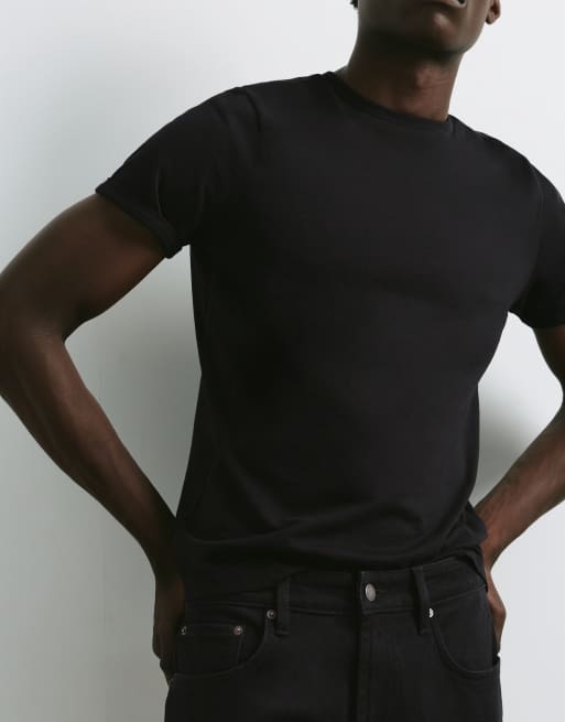 Pull&Bear Slim fit jeans in black, 3 of 7