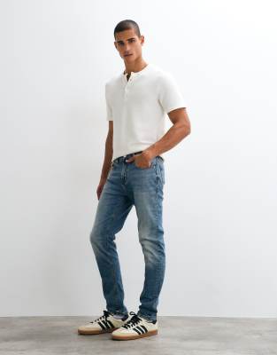 Pull & Bear Slim Fit Jeans In Blue