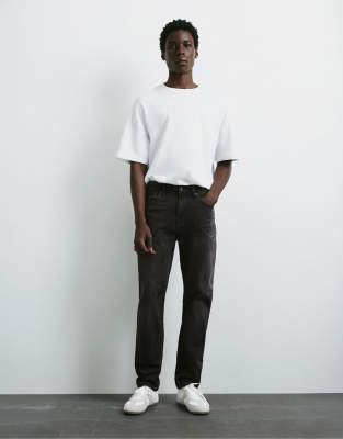 Pull & Bear Slim Fit Jeans In Grey