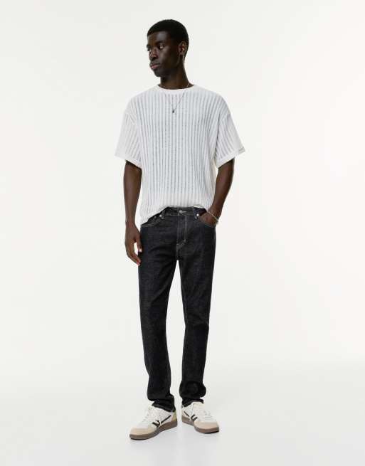 Pull&Bear - Slim-fit jeans in marineblauw