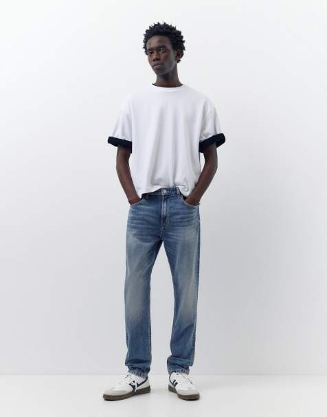 Pull&Bear Slim fit jeans in medium blue