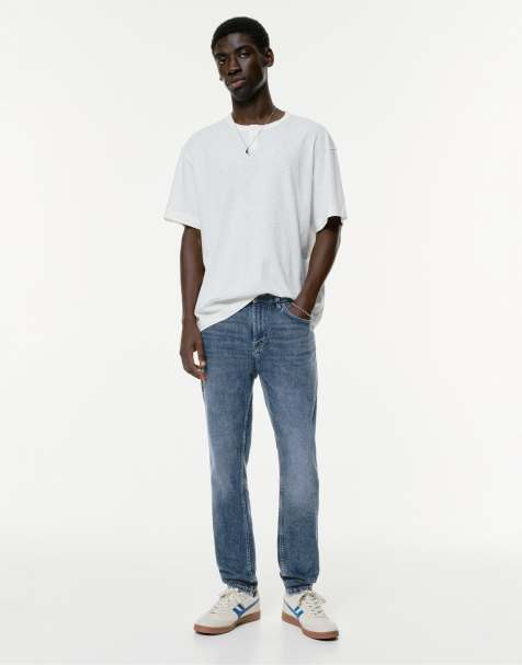 Pull&Bear - Slim-fit jeans in middenblauw - view 1