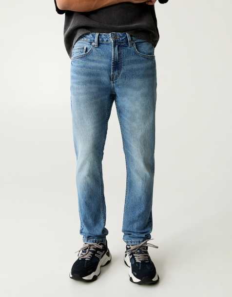 Pull&Bear - Slim-fit jeans in middenblauw - view 1
