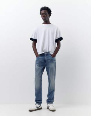 Slim Fit Jeans in Mittelblau Blau 42