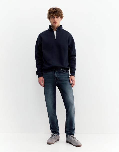 Pull&Bear Slim fit jeans in neon blue