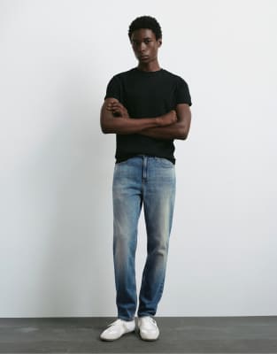 Pull & Bear Slim Fit Jeans In Blue