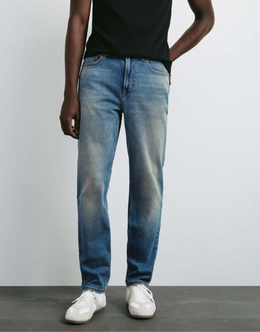 Pull&Bear Slim fit jeans in neon blue, 4 of 7