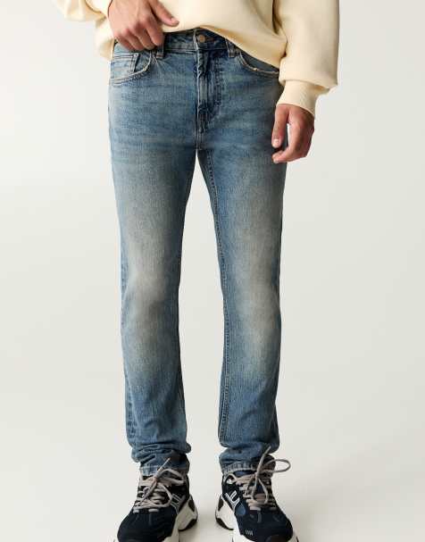 Pull&Bear - Slim-fit jeans in neonblauw - view 1