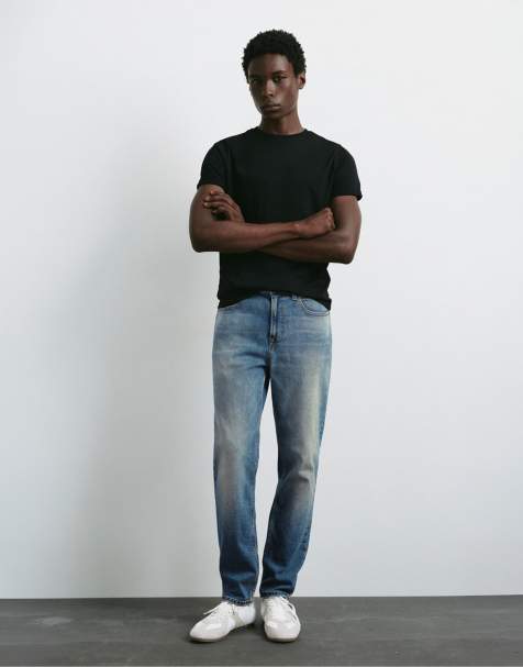 Pull&Bear - Slim-fit jeans in neonblauw - view 1