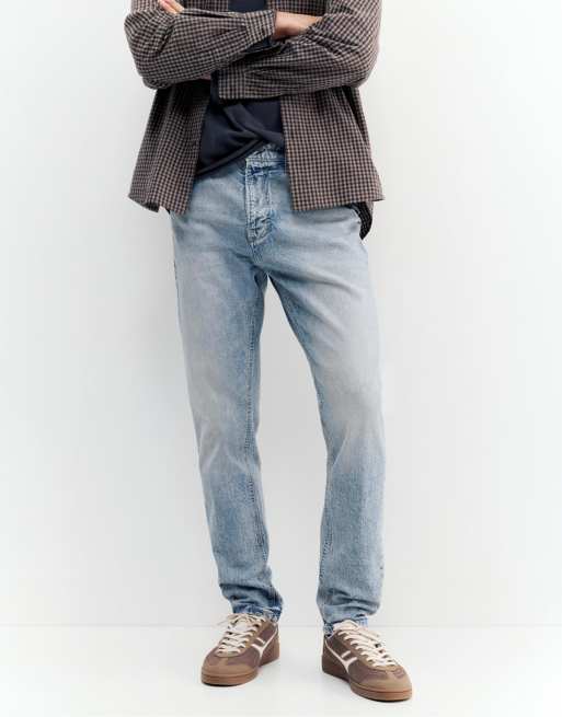 Pull&Bear - Slim-fit jeans in vaalblauw, 2 van 4