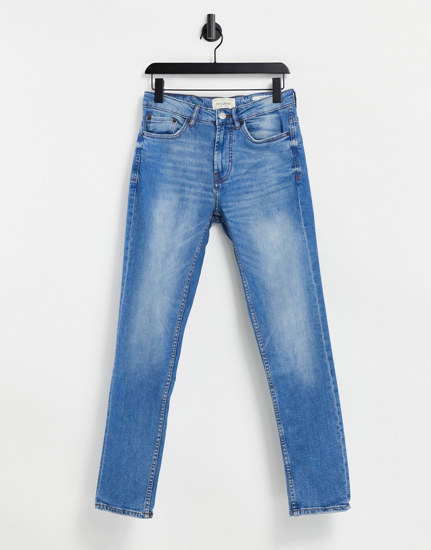 Pull & Bear Relaxed Fit Jeans In Blue-blues