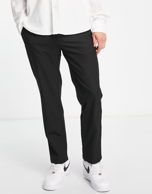 Pull&Bear slim smart tailored trousers in black