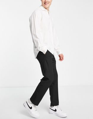 Pull&Bear slim smart tailored trousers in black
