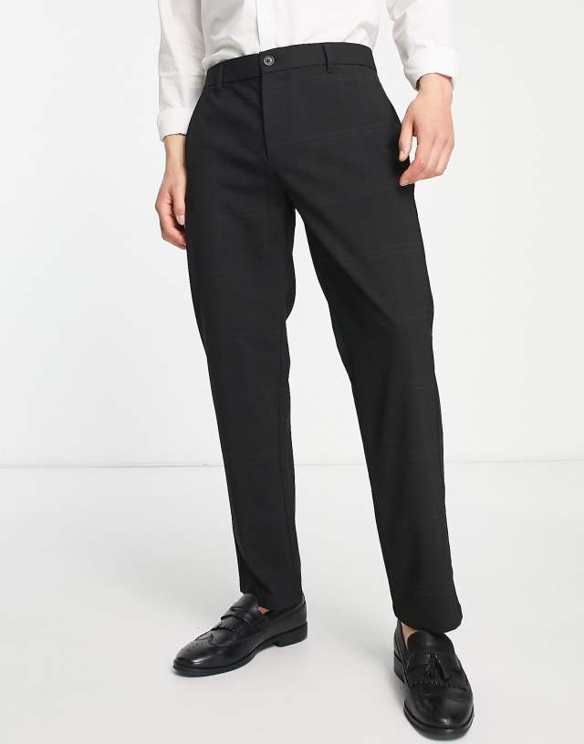 Pull&Bear - slim tailored trousers in black