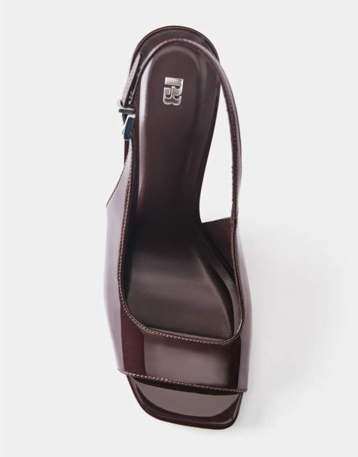 Pull&Bear slingback hakken in bruin, 3 van 6