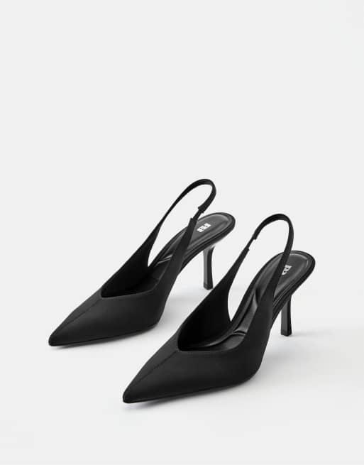 Pull&Bear Slingback heels in black, 2 of 4