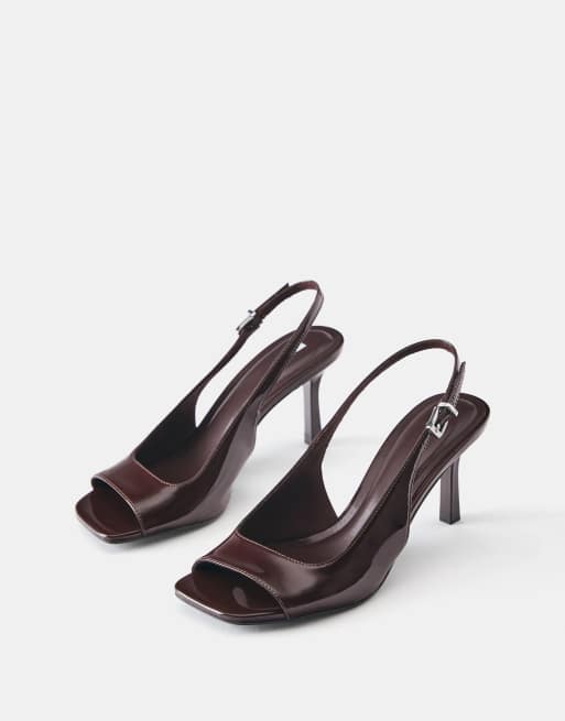 Pull&Bear Slingback heels in brown, 2 of 6