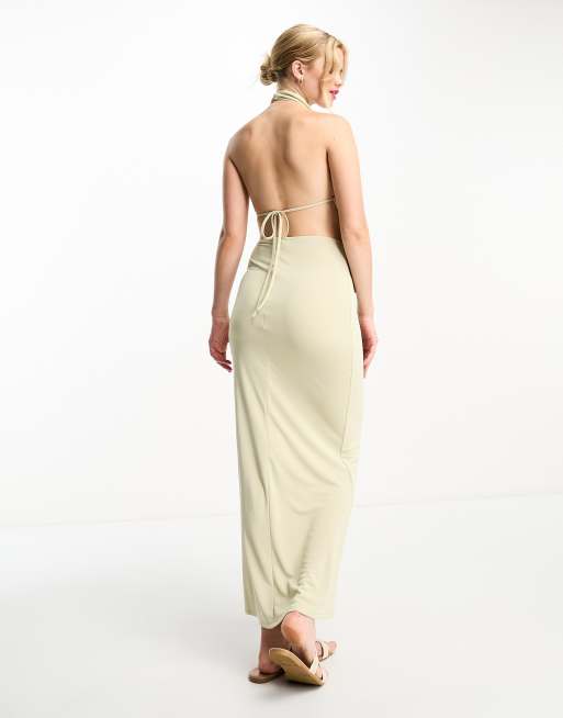 Pull&Bear slinky column maxi skirt in sand (part of a set), 2 of 4