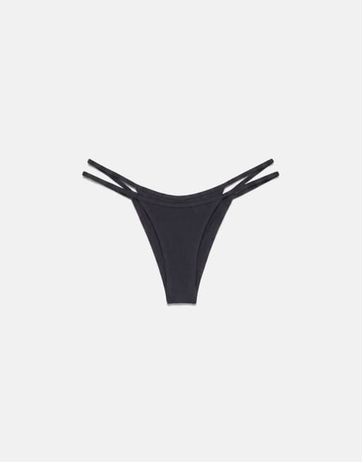 Pull&Bear - Slip bikini neri a doppio effetto, 4 di 4