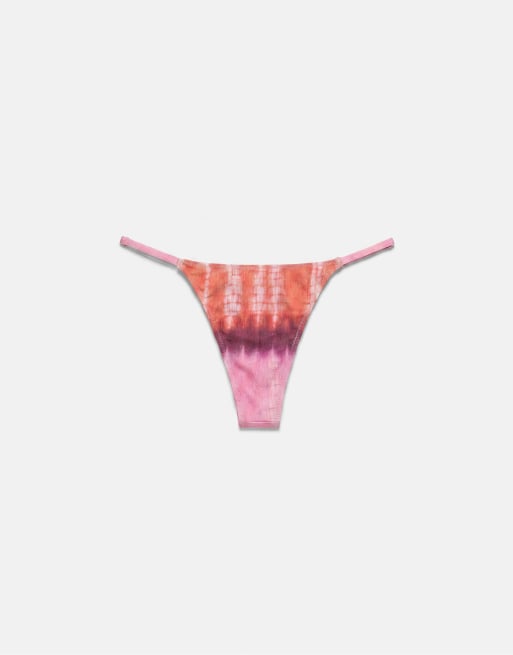Pull&Bear - Slip bikini rosa tie-dye, 3 di 4