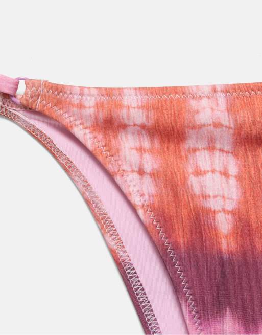 Pull&Bear - Slip bikini rosa tie-dye, 4 di 4