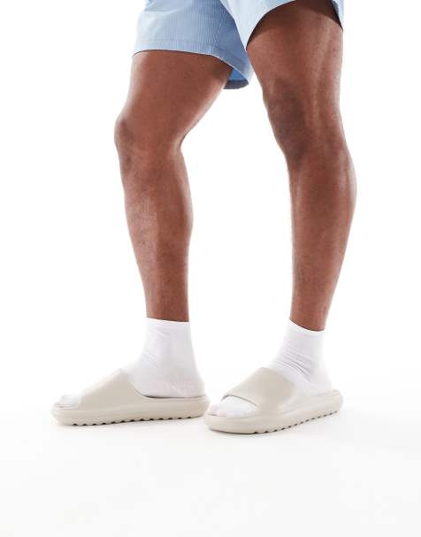 Pull&Bear - Slippers met dikke zool in ecru - view 1