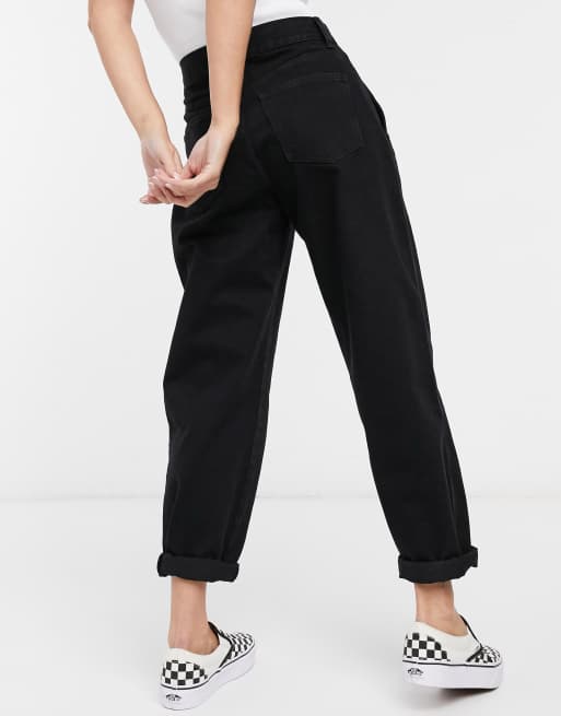 Pull Bear slouchy jeans in black