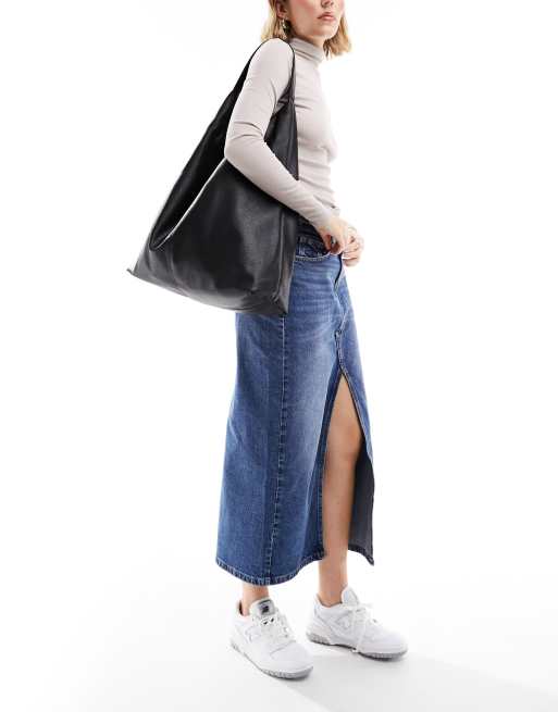 Black slouchy tote bag hotsell