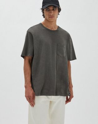 Pull&Bear slub t-shirt in grey