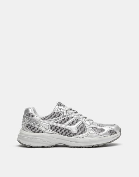 Pull&Bear - Sølvfarvede sneakers med flere dele - view 1