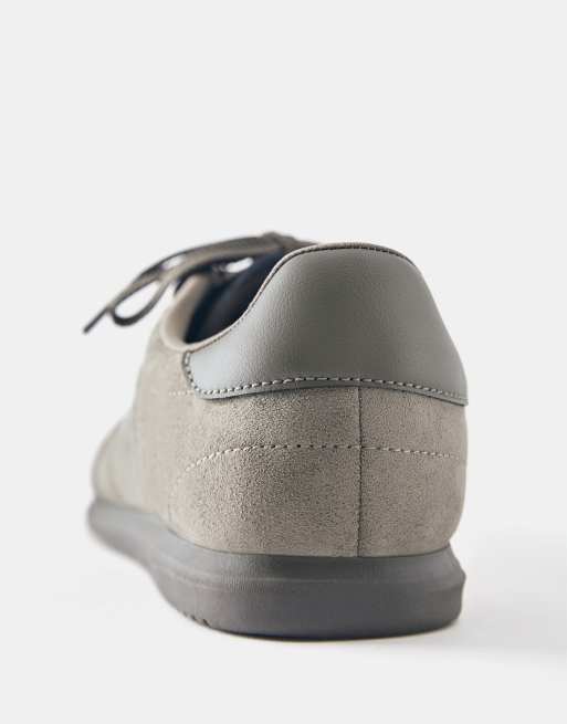 Pull&Bear smala sneakers i taupe, 4 av 4