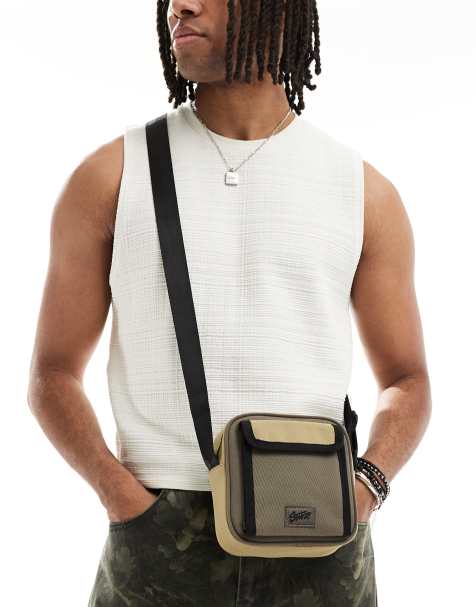 Pull&Bear small cross body bag in khaki - view 1