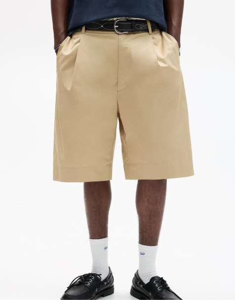 Pull&Bear smart bermuda shorts with darts in beige - view 1
