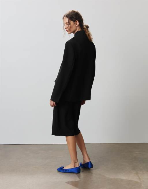 Pull&Bear Smart bermuda shorts with pleats in black, 3 of 7