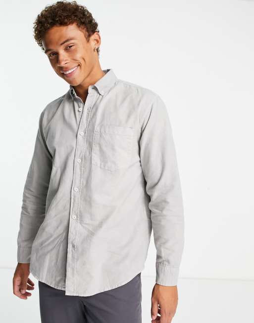 Gray cheap oxford shirt