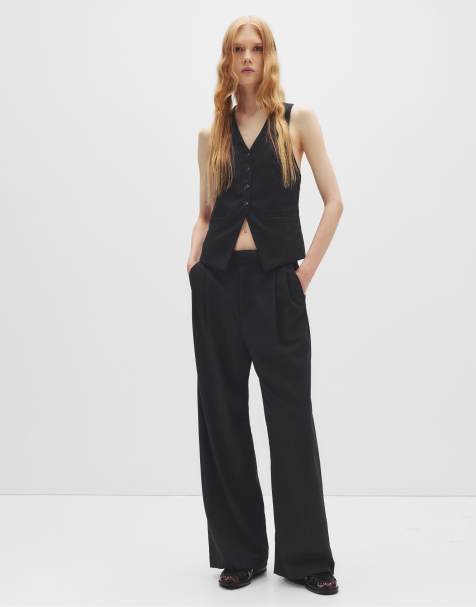 Pull&Bear Smart pinstripe pants in striped - view 1